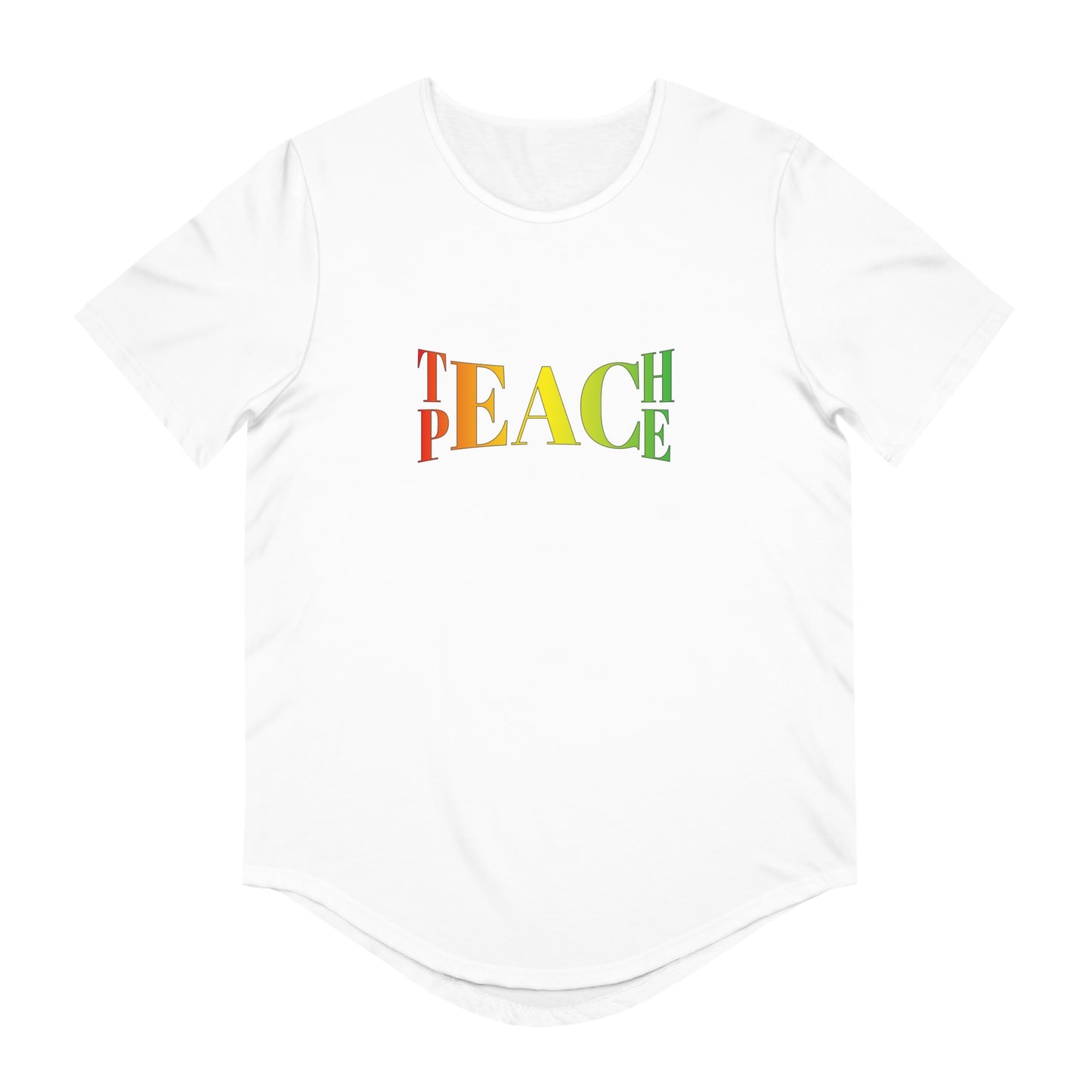 Teach Peace Men's Jersey Curved Hem Tee