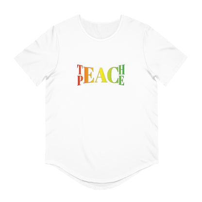 Teach Peace Men's Jersey Curved Hem Tee