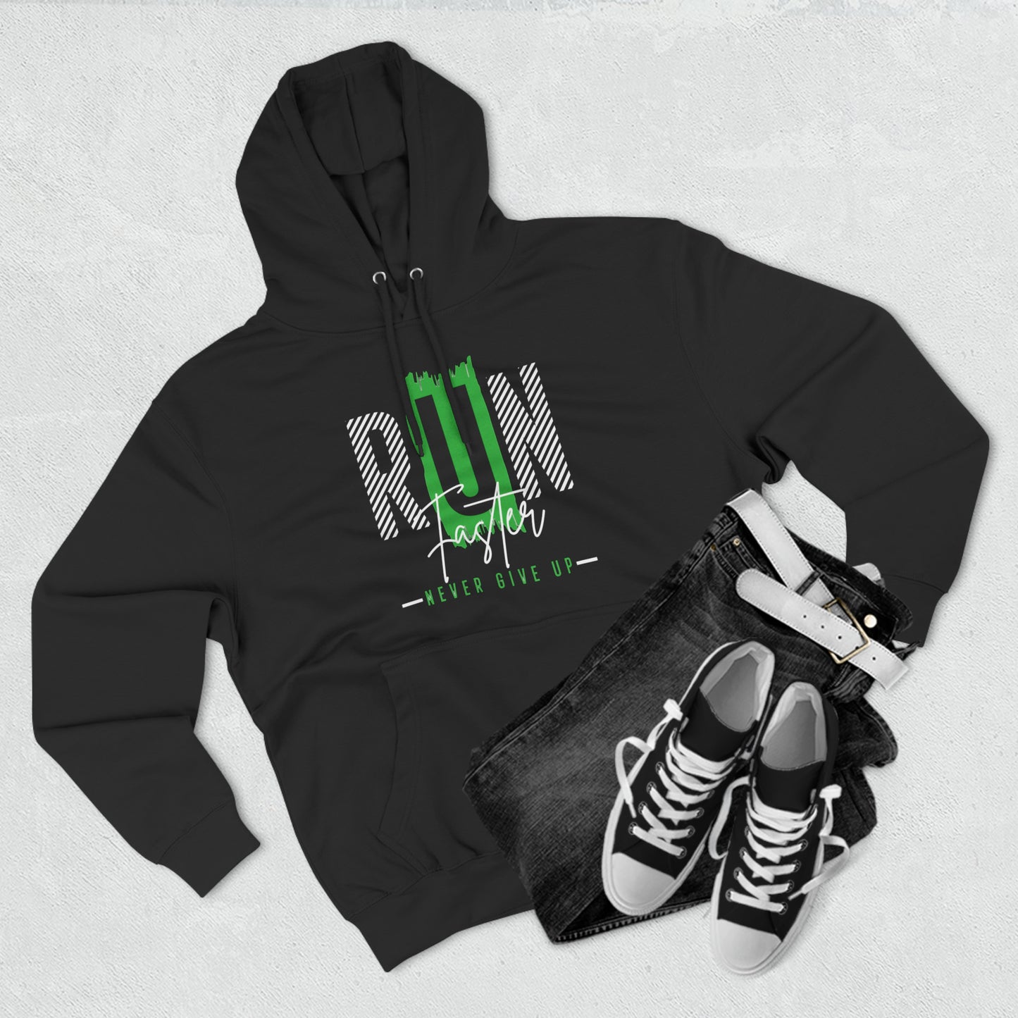 Run Faster Never Give Up Unisex Pullover Hoodie