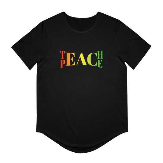 Teach Peace Men's Jersey Curved Hem Tee