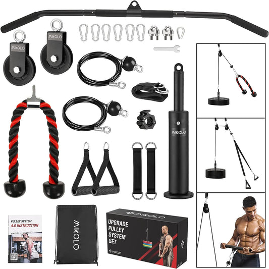 Weight Cable Pulley System Gym LAT and Lift Pulley System Cable Pulley Attachments Adjustable 