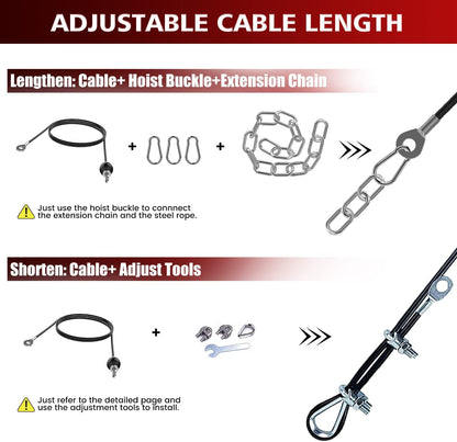 Cable Pulley System Gym Upgraded Weight Pulley System with 3 Detachable Handles