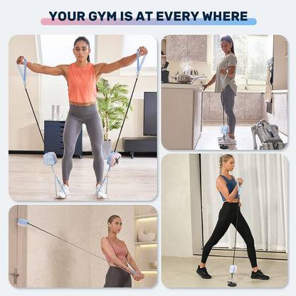 Home Fitness Equipment 4.4-44 LB Adjustable Resistance Bands Portable Pocket Gym System 