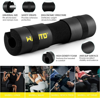 10Pcs Barbell Pad Set Hip Thrust Squat Pad Barbell Lunges Bench Press with 2 Gym Ankle Straps