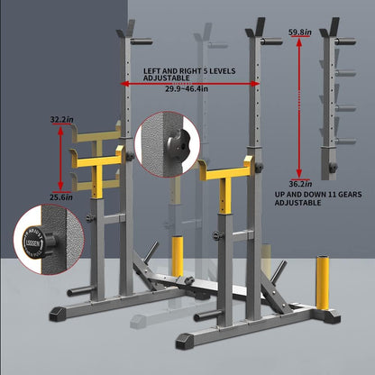 Squat Rack Multi-Function Barbell Rack Weight Lifting and Home Gym Fitness Workout Portable 