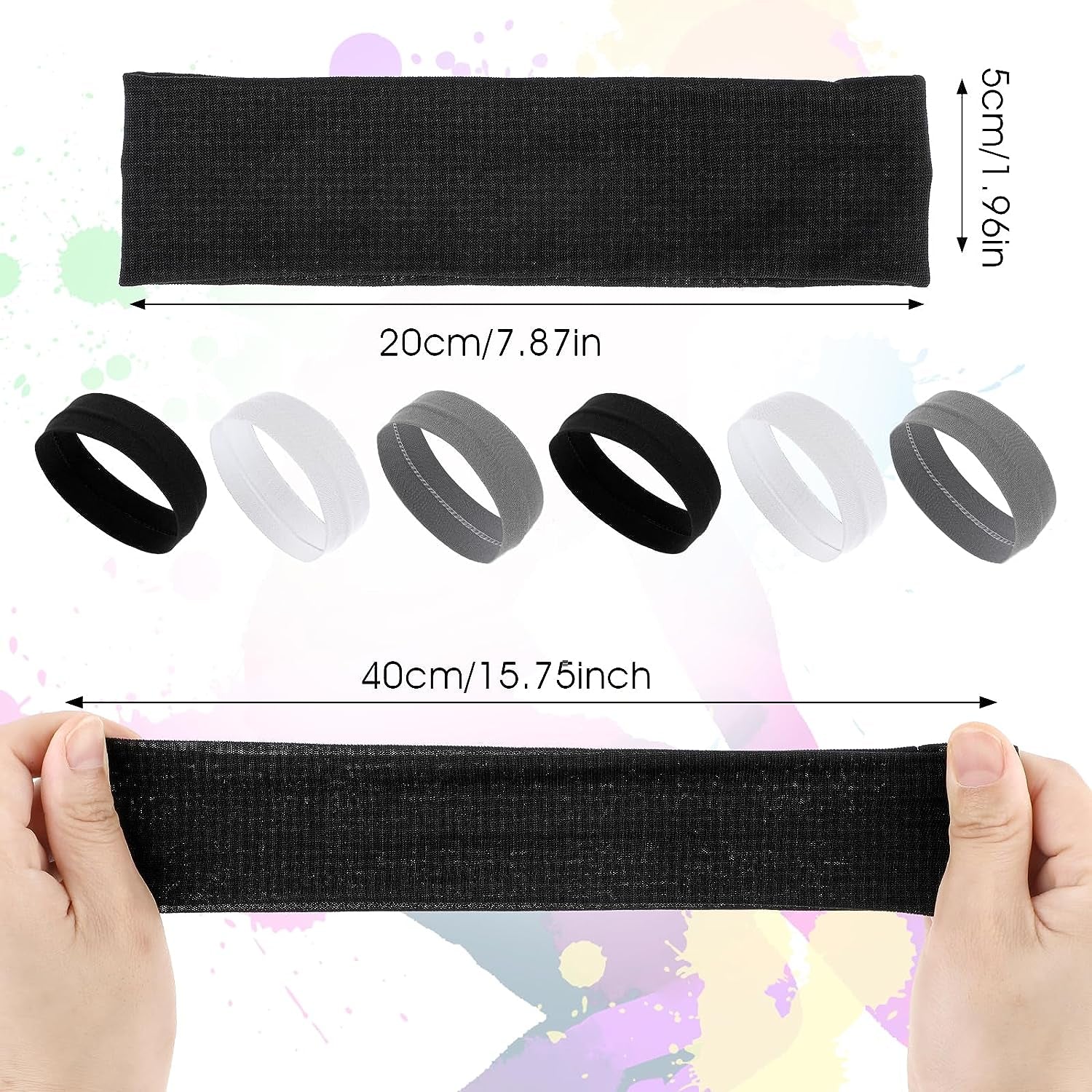 6Pcs Workout Headbands for Women Non Slip Sweatbands Elastic Sweat Hair Bands Sports Headband