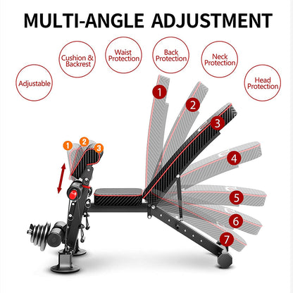 Weight Bench - Utility Weight Benches Full Body Workout Foldable Flat/Incline/Decline Exercise Multi