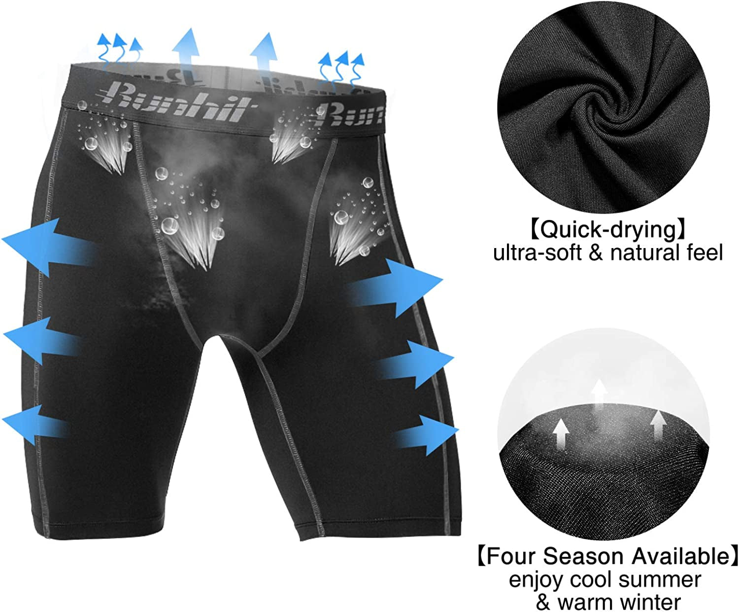 Compression Shorts Men Underwear Spandex Running Shorts Workout Athletic