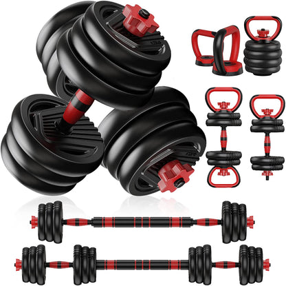 Adjustable Dumbbell Set Free Weights Set with Connector  4 In1 Weights Dumbbells Set Used as Barbell