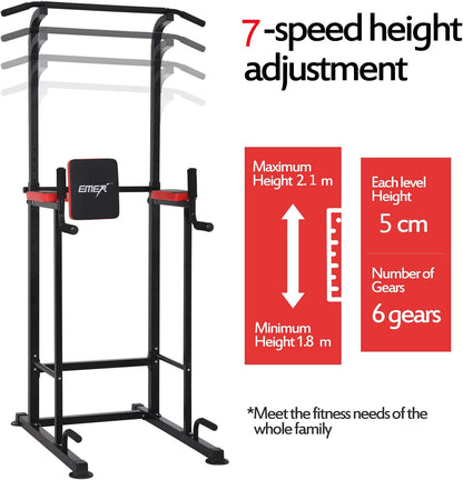 Power Tower Pull up Bar Workout Dip Station,Multi-Function Home Gym Strength Training Equipment