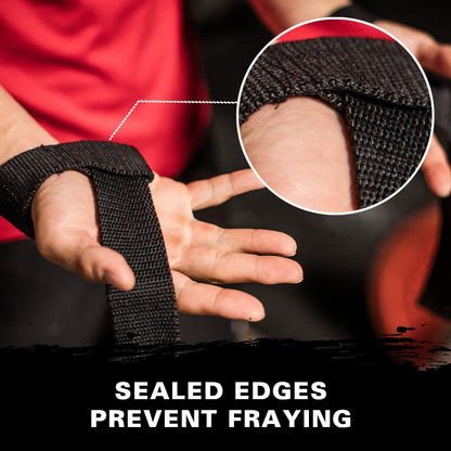 Harbinger Padded Cotton Lifting Straps with Neotek Cushioned Wrist (Pair)