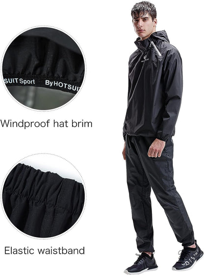 Sauna Suit for Men Sweat Sauna Jacket Pant Gym Workout Sweat Suits