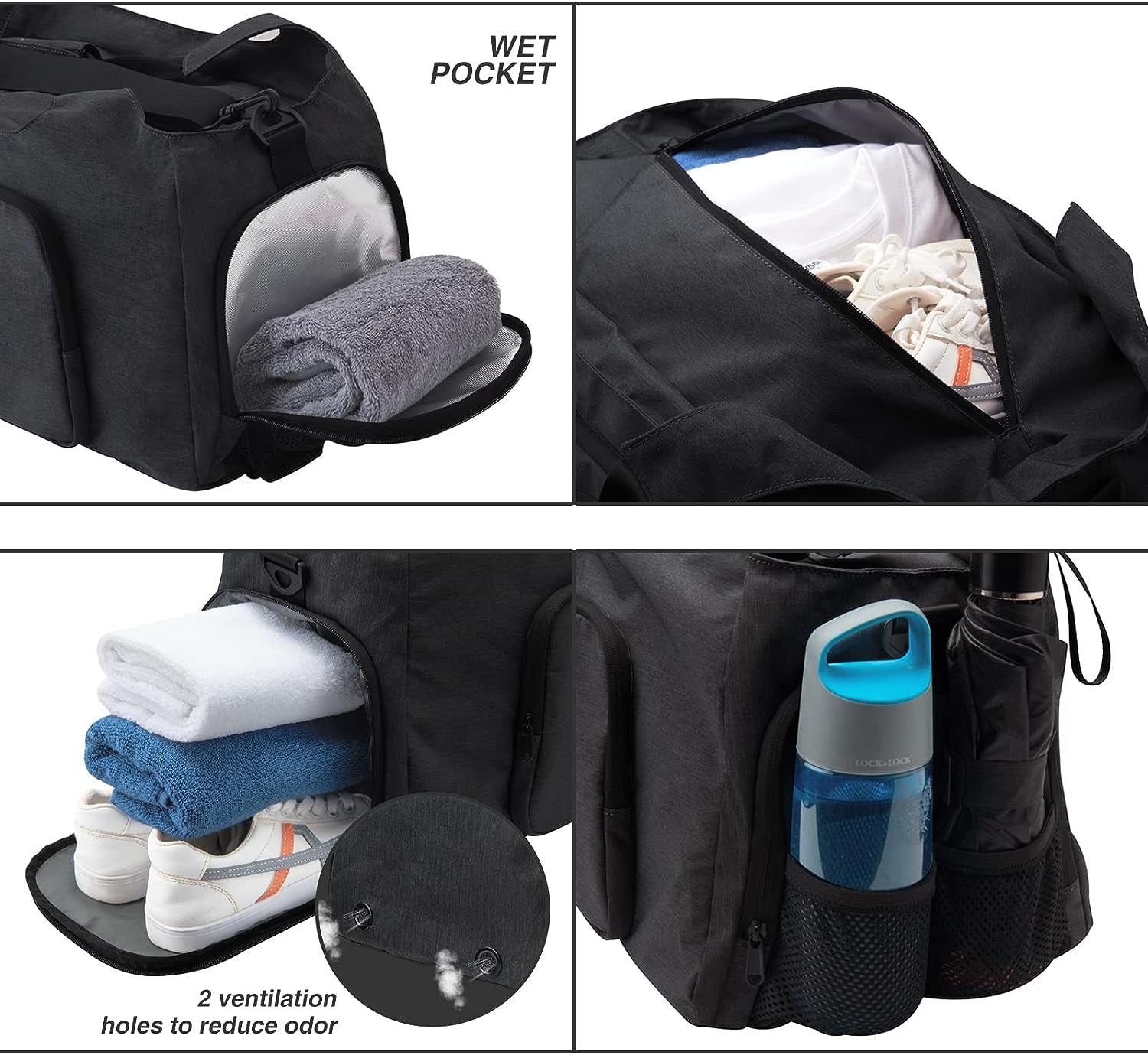 Gym Bags Men Women Sports Duffle Bag Travel Gym Bag with Shoes Compartment and Wet Pocket