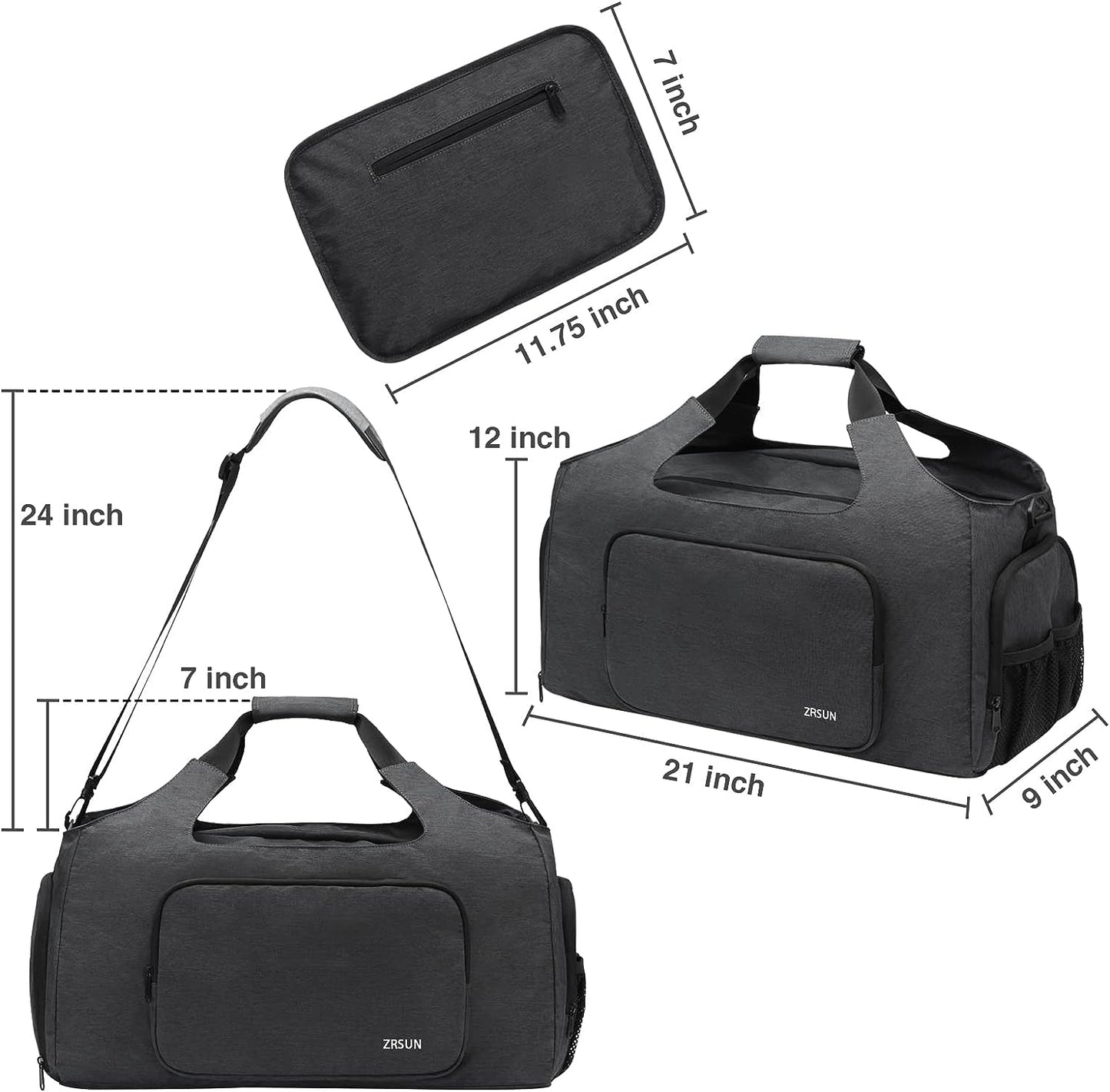 Gym Bags Men Women Sports Duffle Bag Travel Gym Bag with Shoes Compartment and Wet Pocket