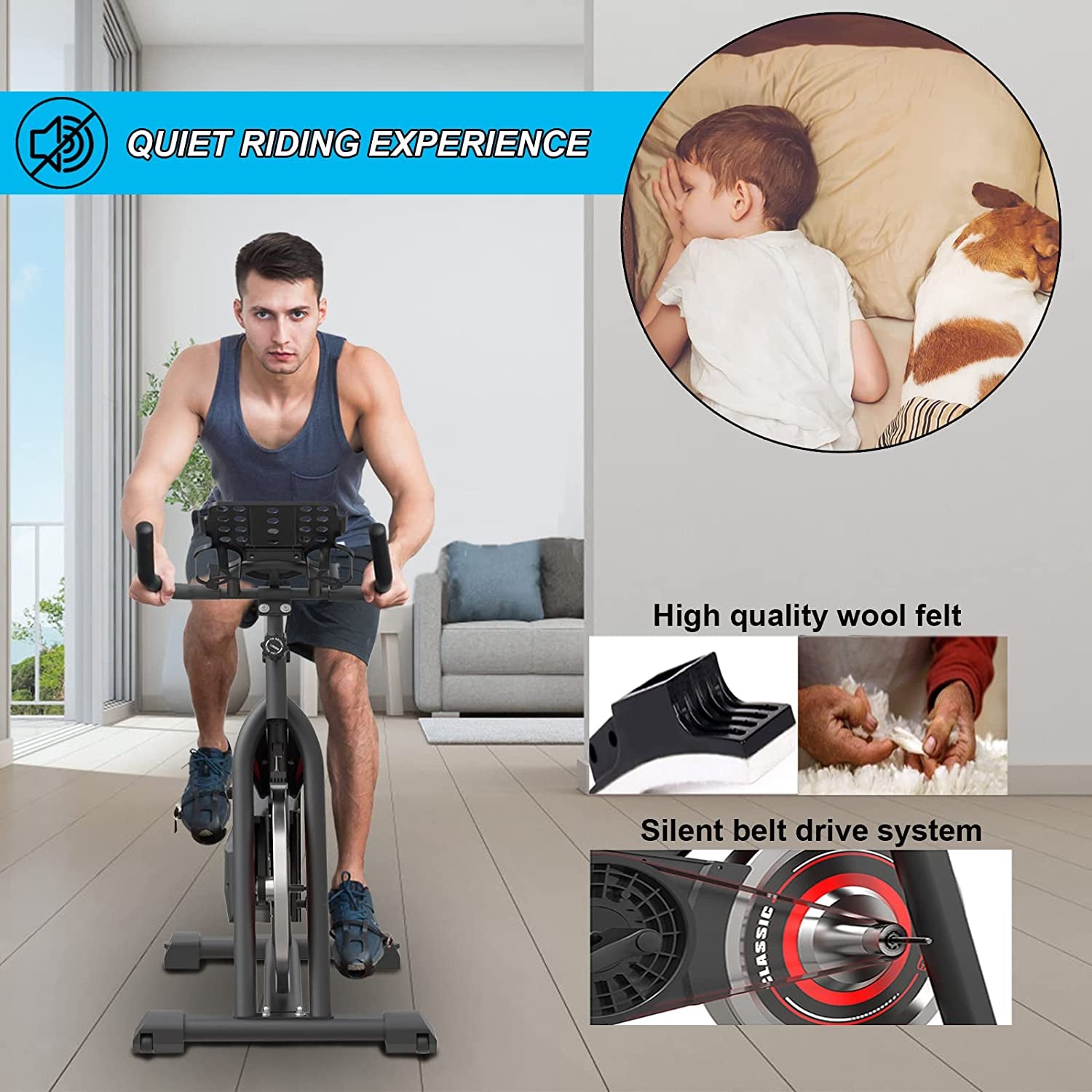 Bikes Stationary,Exercise Bike Home Indoor Cycling Bike Home Cardio Gym Workout Bike with Ipad 