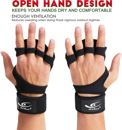 Hirui Ventilated Weight Lifting Workout Gloves Men Women Built-In Wrist Wraps and Non-Slip