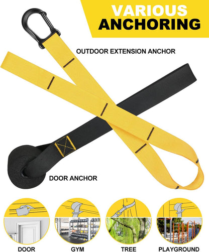 Training Kit Resistance Trainer Exercise Straps with Handles Door Anchor and Carrying Bag Home Gym