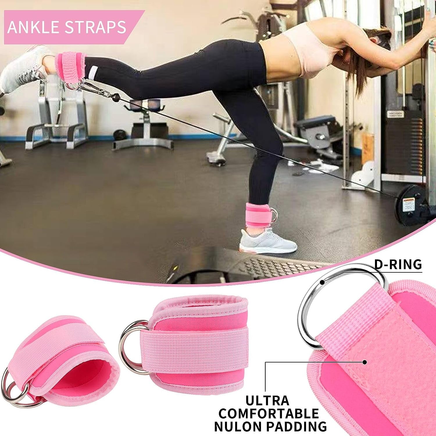 11 Pcs Barbell Squat Pad Hip Thrusts Lunges Leg Day with 2 Gym Ankle Straps 3 Hip Resistance Band