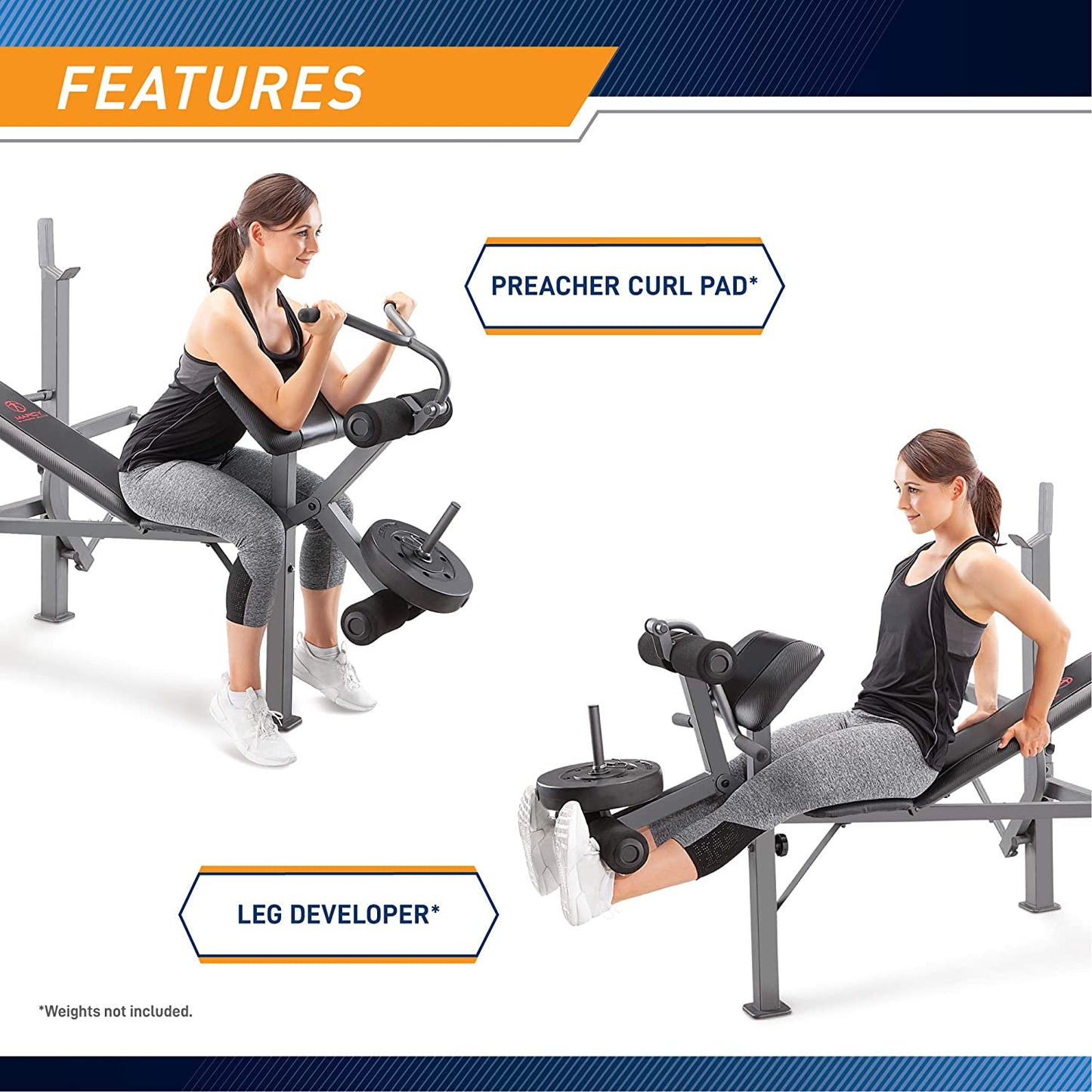 Standard Weight Bench Incline with Leg Developer and Butterfly Arms Multifunctional Workout Equipmen