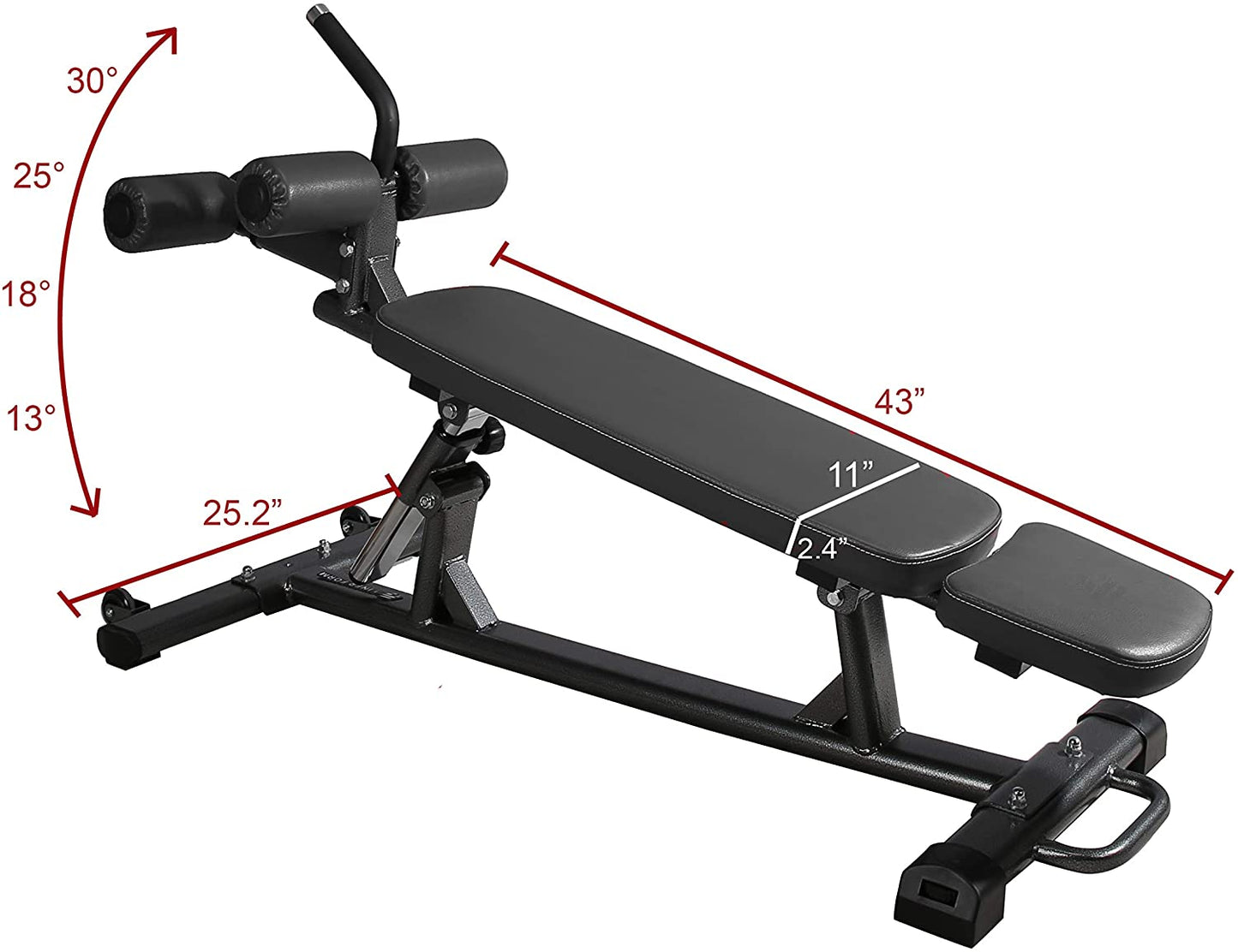 Commercial Sit-Up Bench Core Workouts and Decline Bench Press Adjustable Weight Bench