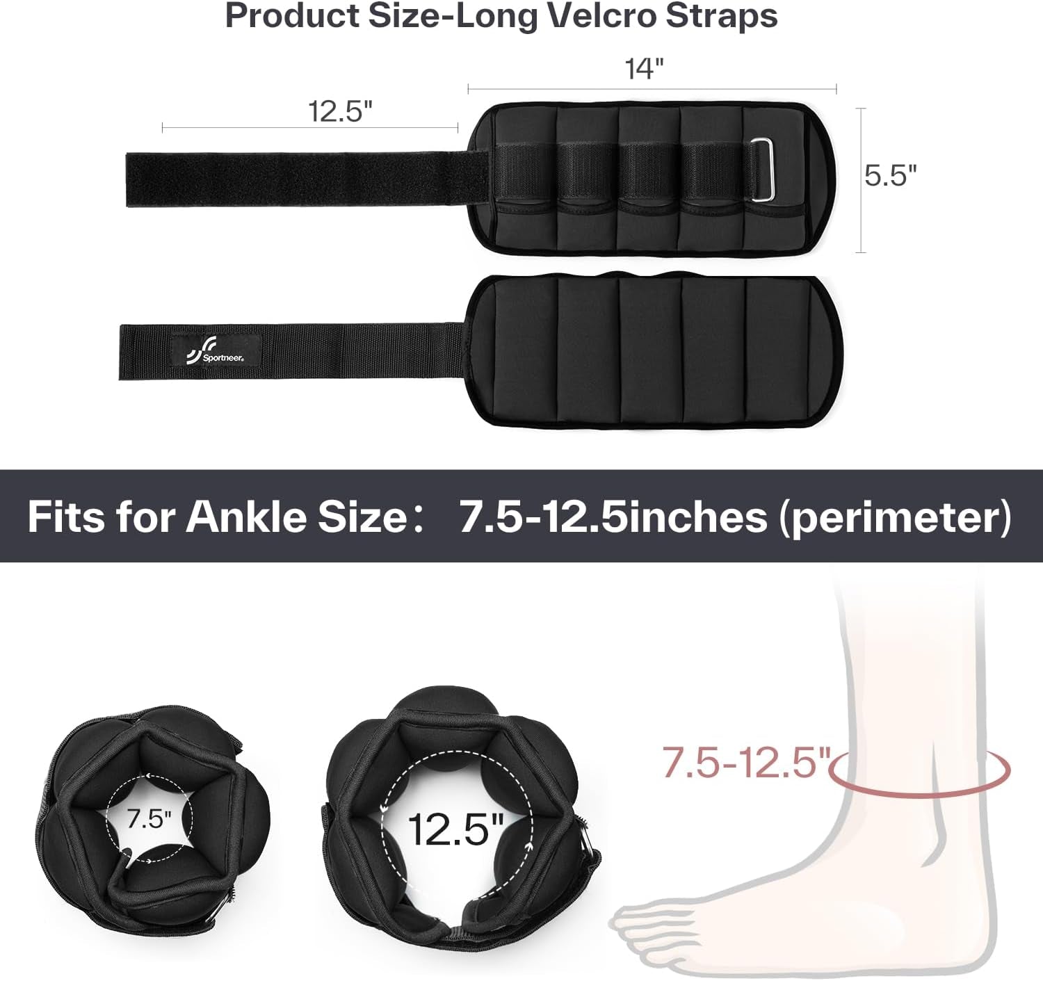 Adjustable Ankle Weights 1 Pair 2 4 6 8 10 Lbs Leg Weight Straps Women Men Weighted Ankle Weights