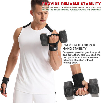 Hirui Ventilated Weight Lifting Workout Gloves Men Women Built-In Wrist Wraps and Non-Slip