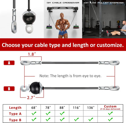 Cable for DIY Home Garage Gym Cable Pulley System