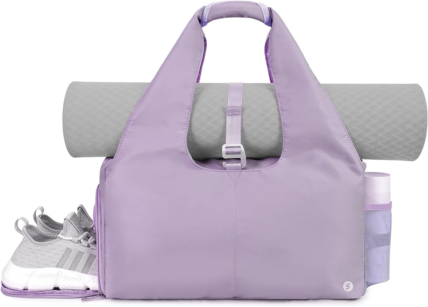 Women Gym Bag with Shoe Compartment and Wet Pocket with Adjustable Yoga Mat Holder