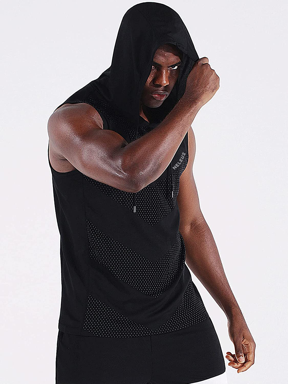 Men'S Workout Tank Tops 3 Pack Sleeveless Running Shirts with Hoodie