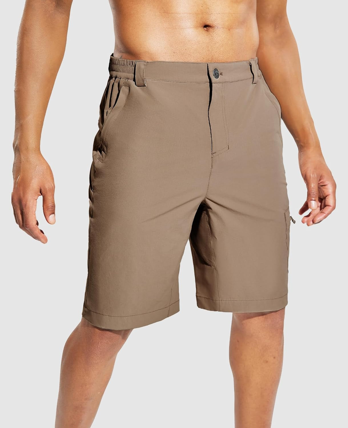 Hiking Cargo Shorts with Zipper Pockets Water Resistant Quick Dry Nylon Camping Climbing Travel