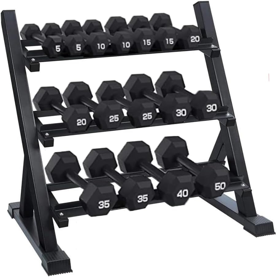 3 Tier Dumbbell Rack Home Gym and Commecial Gym Stand Only Heavy-Duty Multi Level Weight 