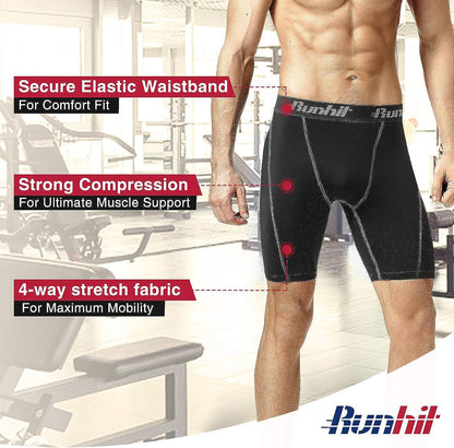 Compression Shorts Men Underwear Spandex Running Shorts Workout Athletic