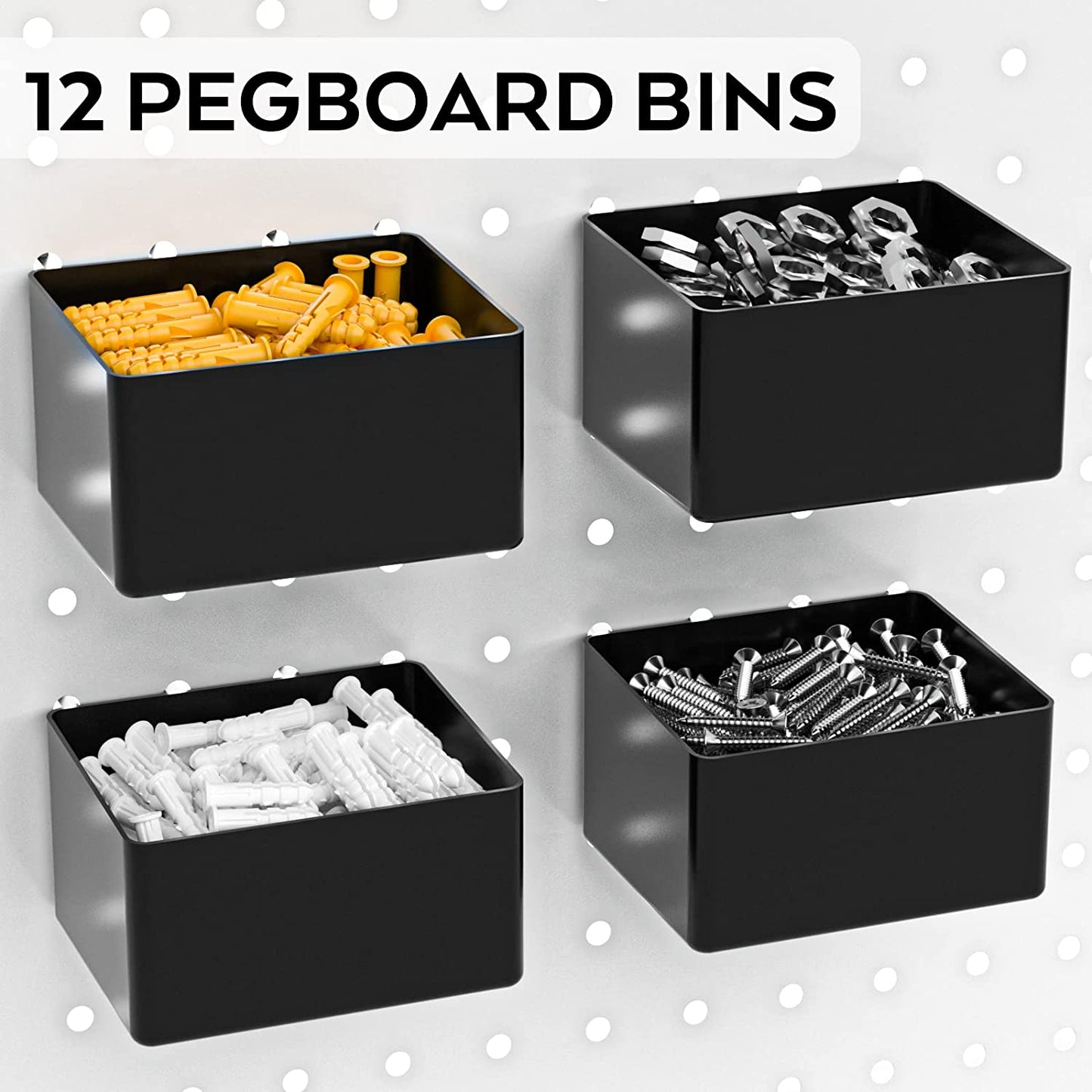  278PCS Pegboard Accessories Organizer Kit Peg Board Hooks Set with Bins Organizing Various Tools