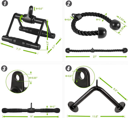 Pro Cable Attachments Home Gym LAT Pulldown Equipment Weight Machine Accessorie