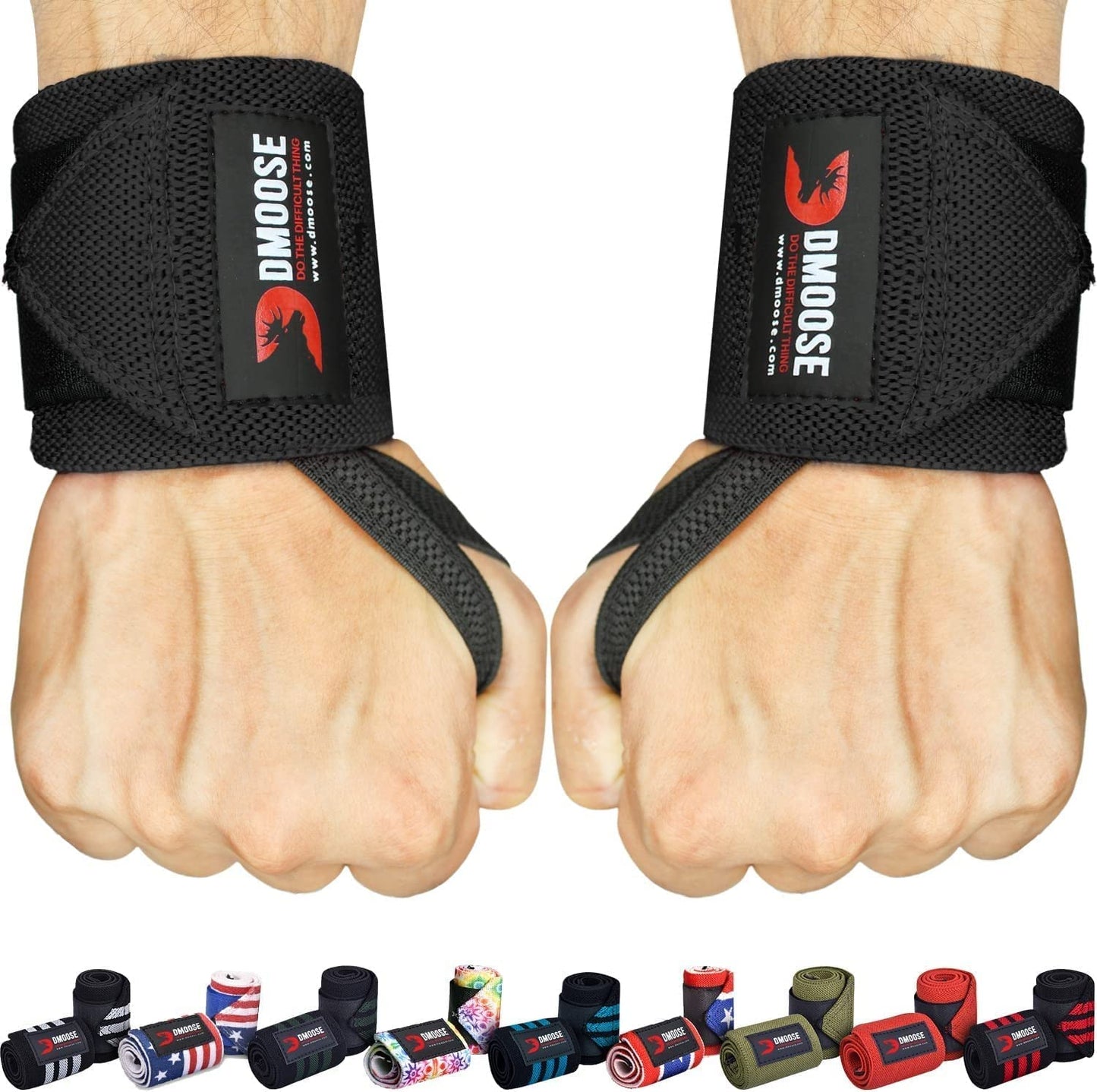 Avoid Injury and Maximize Grip with Thumb Loop 18" or 12 Gym Straps Pair, Wrist Straps Weightlifting