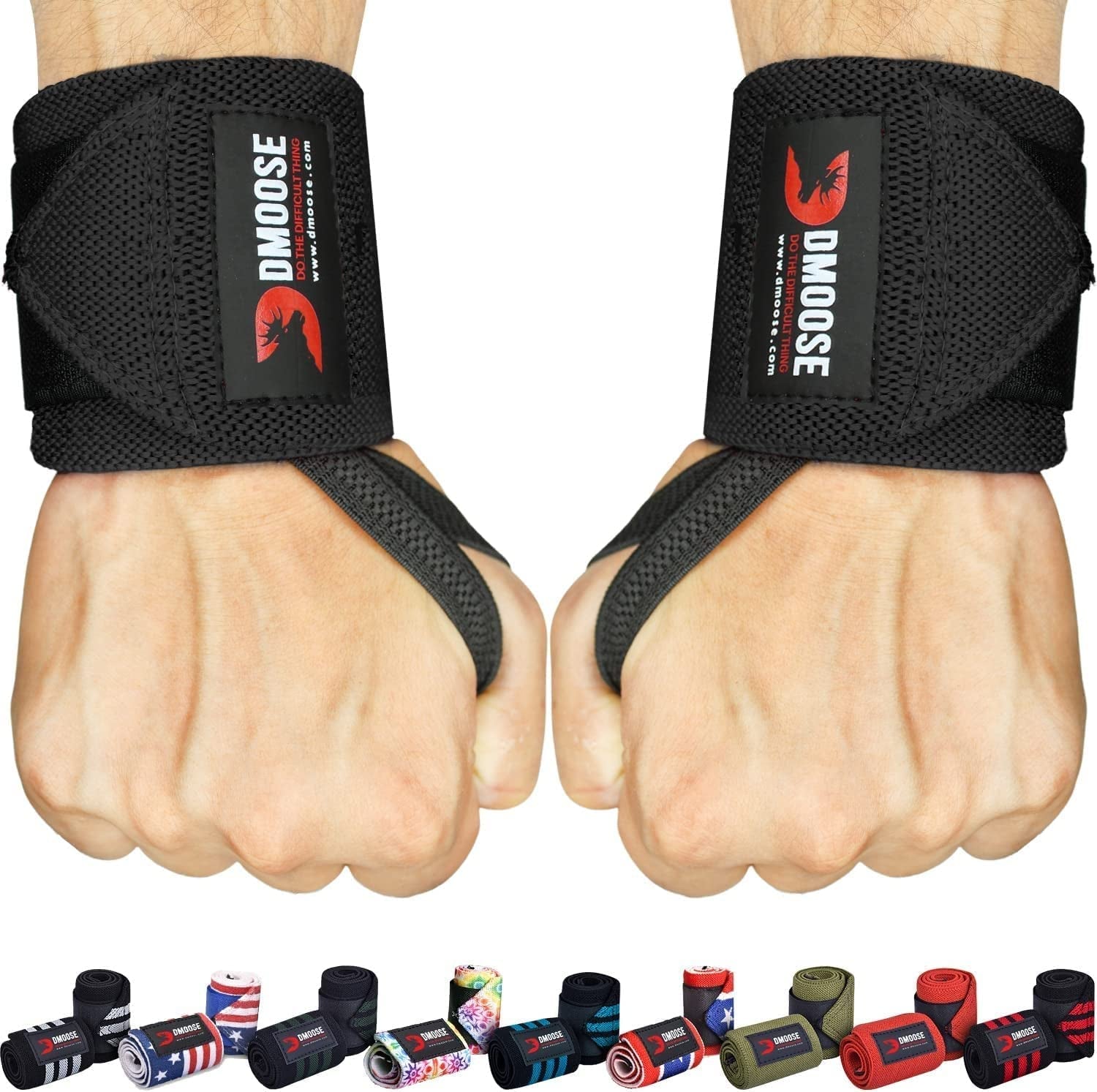 Avoid Injury and Maximize Grip with Thumb Loop 18" or 12 Gym Straps Pair, Wrist Straps Weightlifting