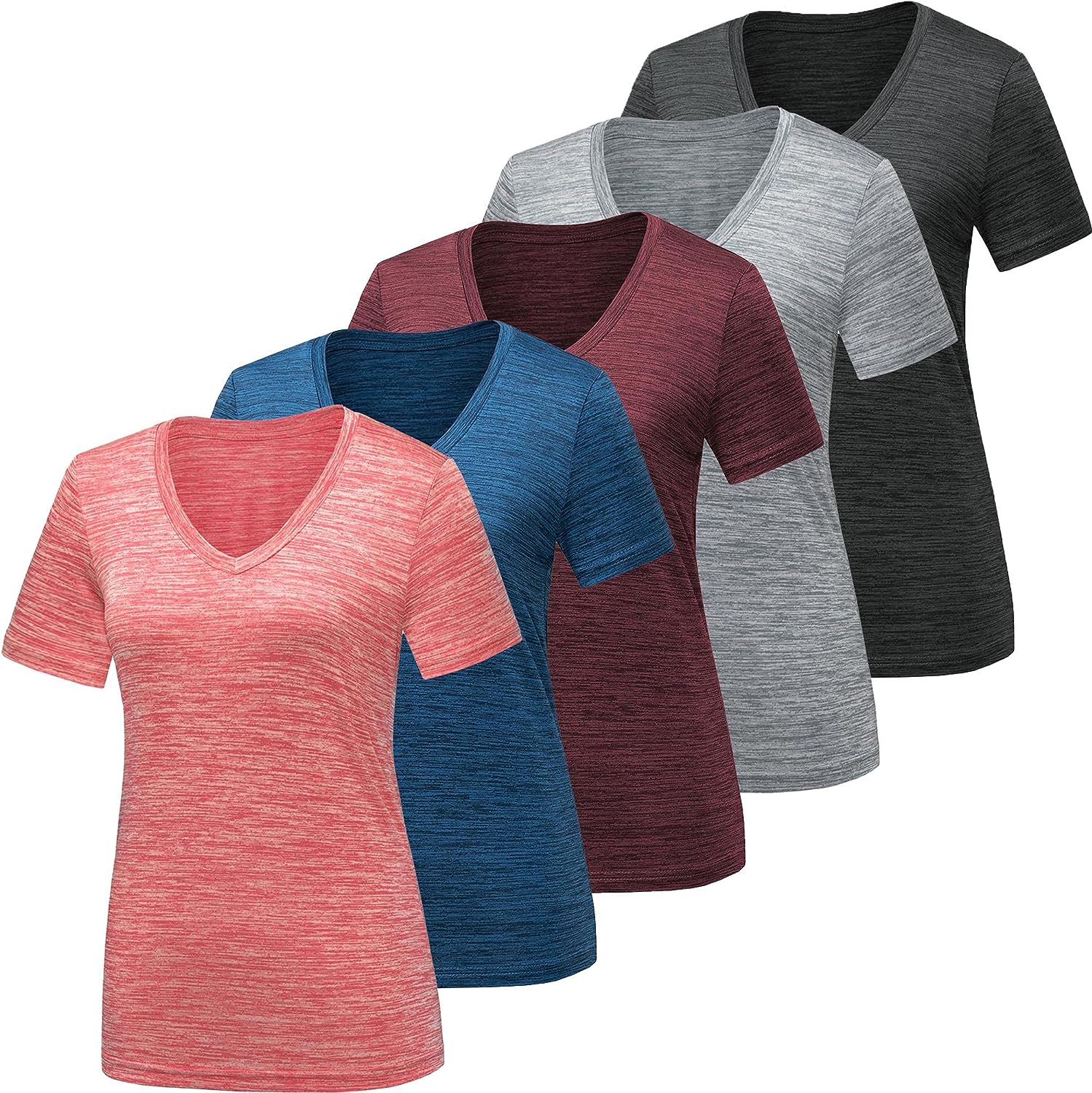 Workout Shirts Women Moisture Wicking Quick Dry Active Athletic Women'S Gym Performance T Shirts