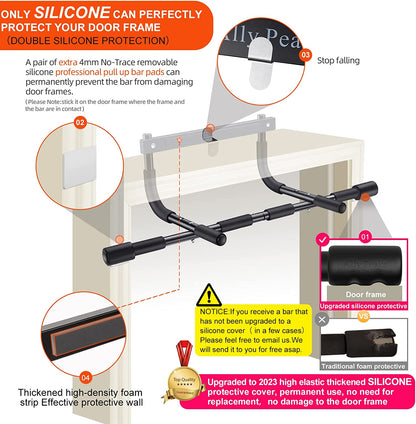 Pull up Bar Doorway Thickened Steel Max Limit 440 Lbs Upper Body Fitness Workout Bar