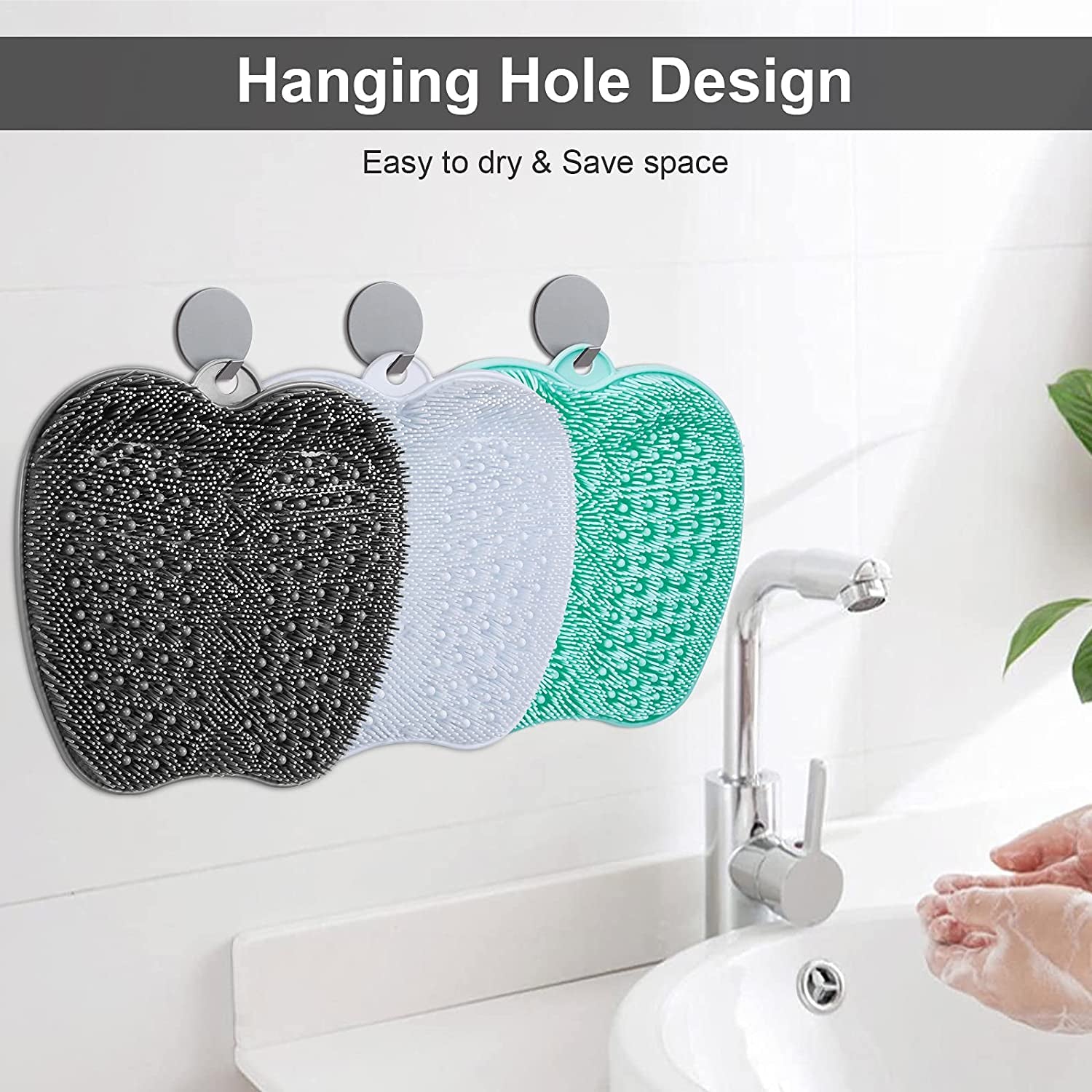 Size Large Shower Foot Scrubber Mat Clean Exfoliatio Massages Your Feet without Bending Foot 