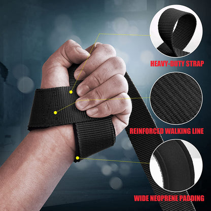 Wrist Straps Weight Lifting  Lifting Straps Weightlifting Gym Wrist Wraps with Extra Hand Grips 