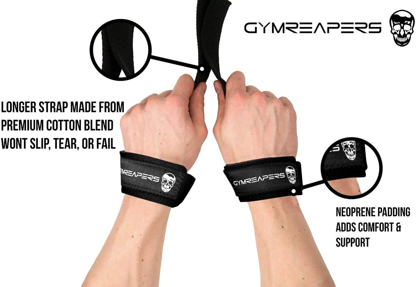 Lifting Wrist Straps Weightlifting Bodybuilding, Powerlifting Strength Training Deadlifts