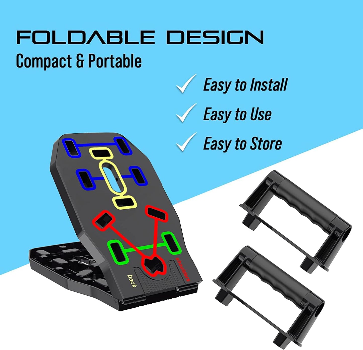 Push up Board Portable Multi-Function Foldable 10 in 1 Push up Bar Push up Handles 