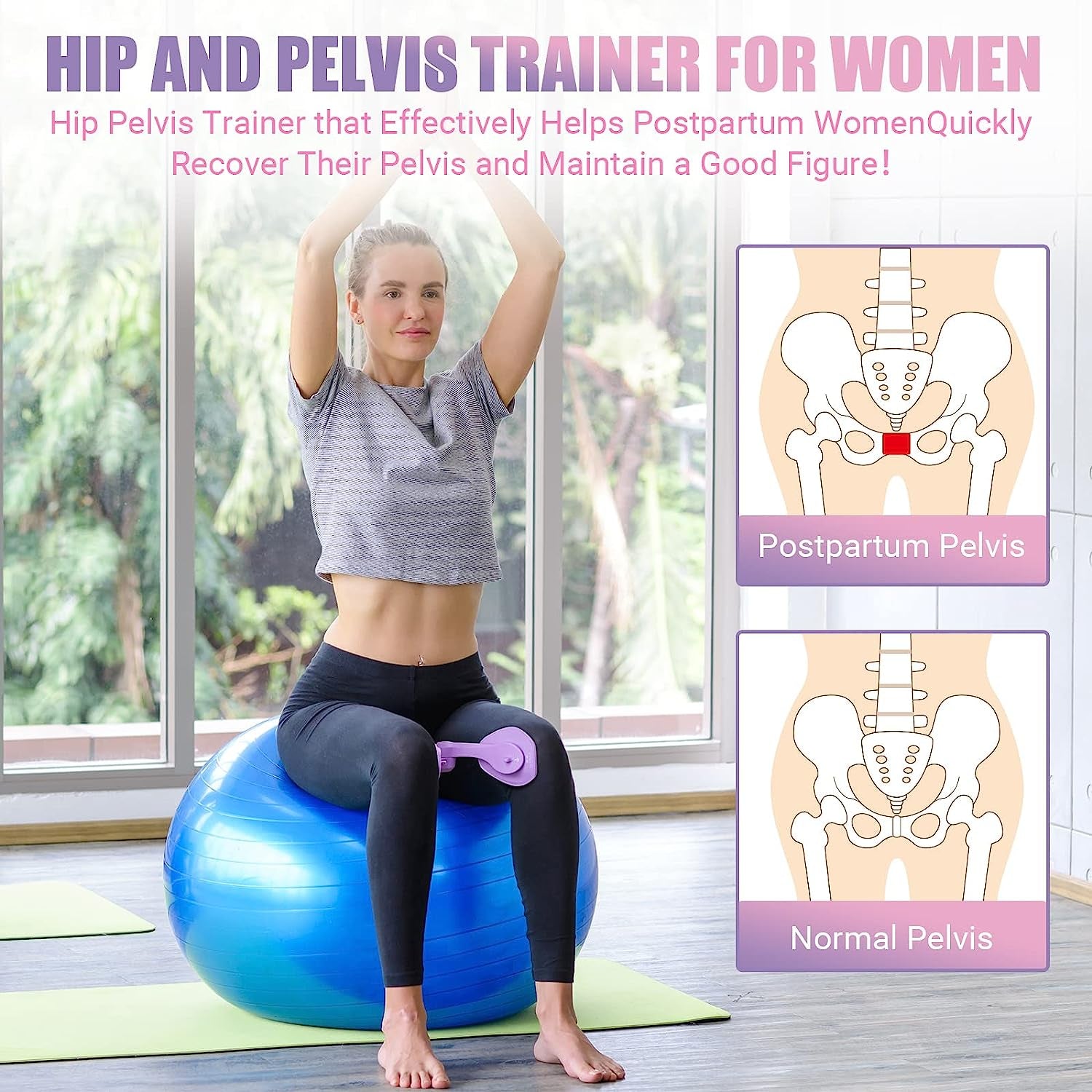 Thigh Master Thigh Exerciser Women Enhanced Resistance Hip and Pelvis Trainer Inner Thigh 