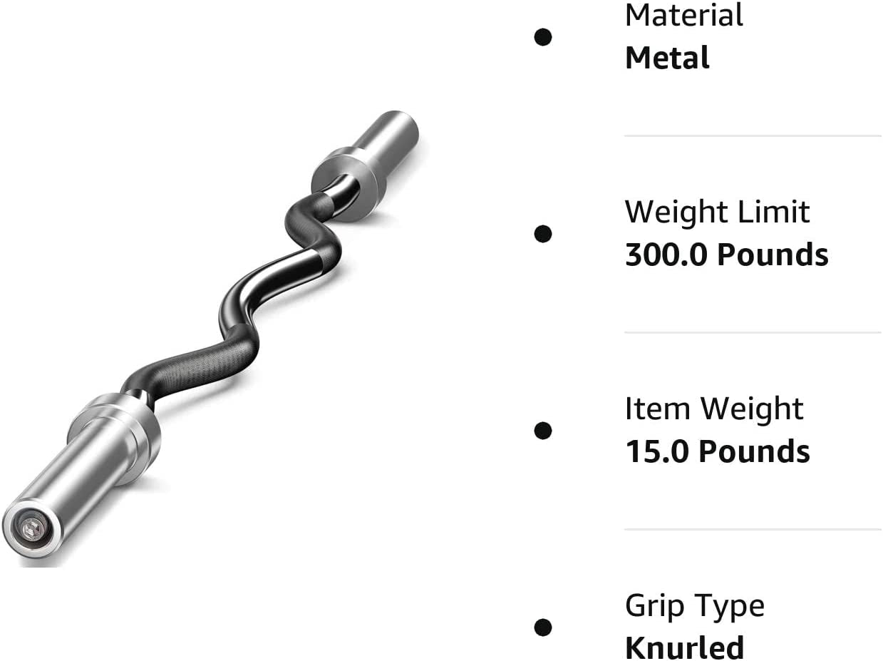 Olympic Barbell Curl Bar Bar Strength Training Bar Threaded Chrome Barbell Bar Weightliftin Hip 