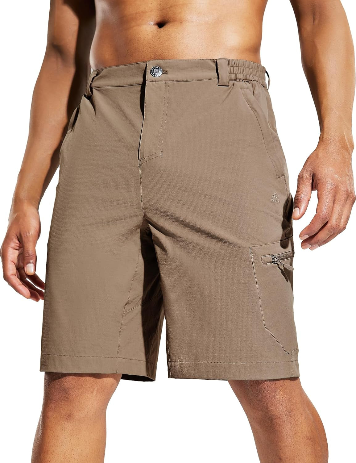 Hiking Cargo Shorts with Zipper Pockets Water Resistant Quick Dry Nylon Camping Climbing Travel