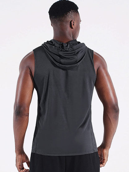 Men'S Workout Tank Tops 3 Pack Sleeveless Running Shirts with Hoodie