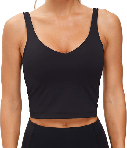 Womens' Sports Bra Longline Wirefree Padded with Medium Support