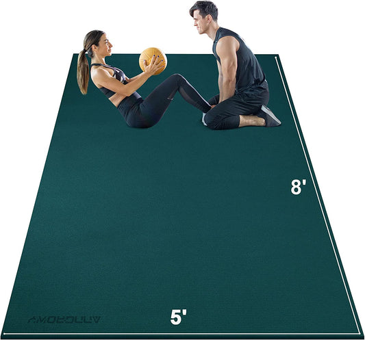 Large Exercise Mat 8'X512'X6 Workout Mat Home Gym Mats Exercise Gym Flooring Rubber Fitness Mat 