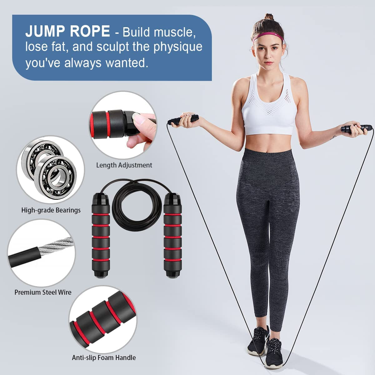  Exercise Wheels Kit with Resistance Bands Knee Mat Jump Push-Up Bar Home Gym