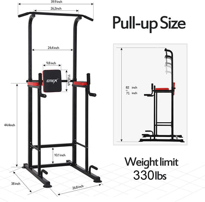 Power Tower Pull up Bar Workout Dip Station,Multi-Function Home Gym Strength Training Equipment